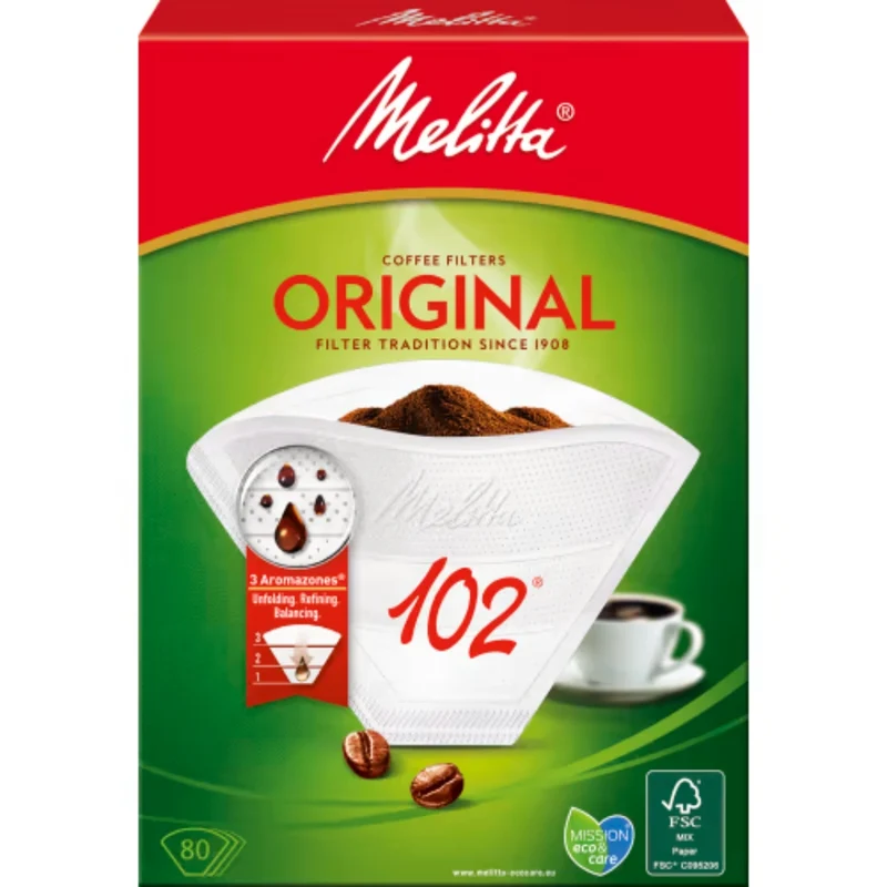 Melitta Kaffefilter 102 Vit Original - Coffee Filters 80P