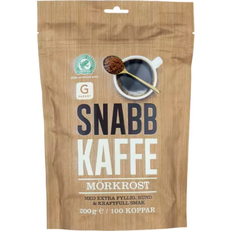 Garant Snabbkaffe Mörkrost Refill - Dark Roast Instant Coffee 200g
