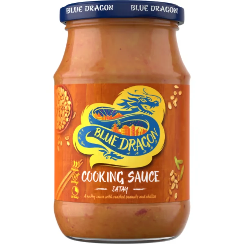 Blue Dragon Satay Cooking Sauce - Creamy Peanut Sauce with Warming Spices 350ml
