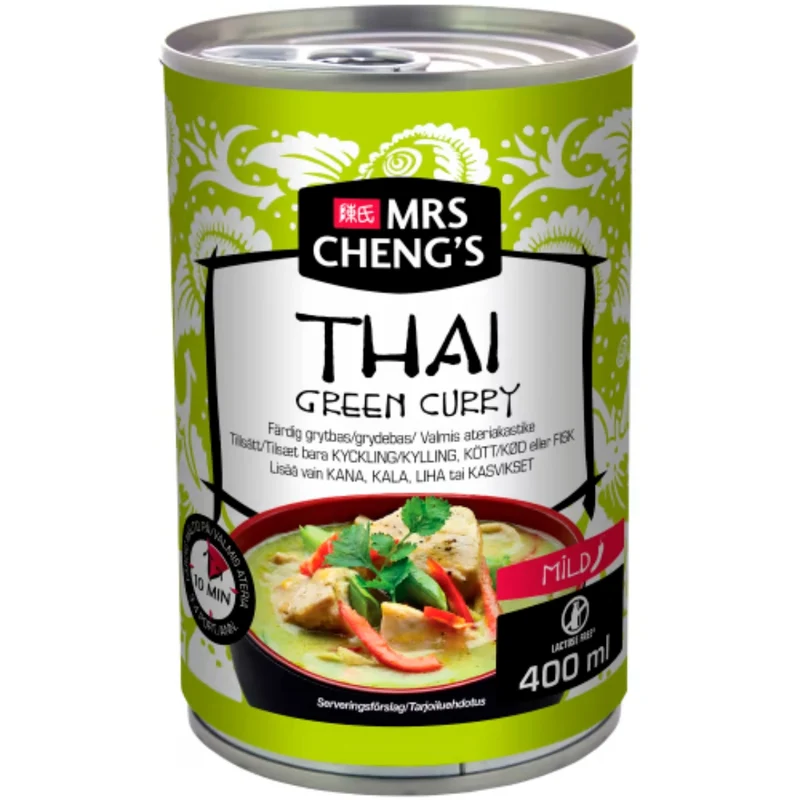 Mrs Cheng's Green Curry Thai Mild - Thai Green Curry Cooking Base 400ml