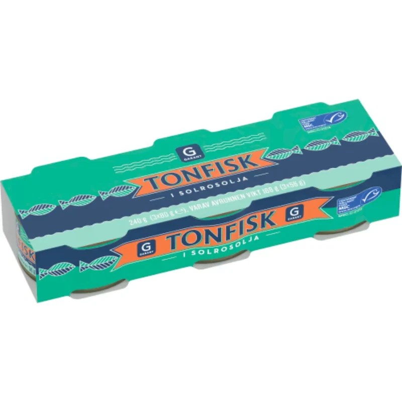 Garant Tonfisk i Olja 3x80g - Tuna Fillets in Oil 240g