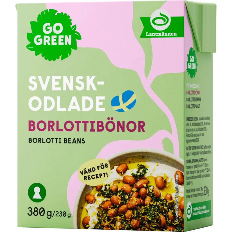 Gogreen Borlottibönor Svenskodlade - Borlotti Beans 380g