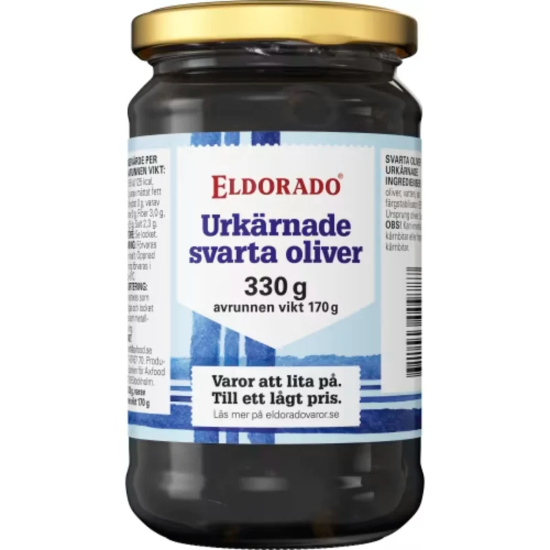 Eldorado Svarta Oliver Urkärnade - Pitted Black Olives 330g