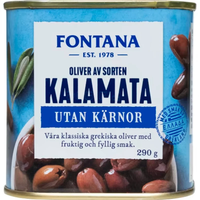Fontana Kalamata Oliver Utan Kärnor - Greek Pitted Kalamata Olives 290g