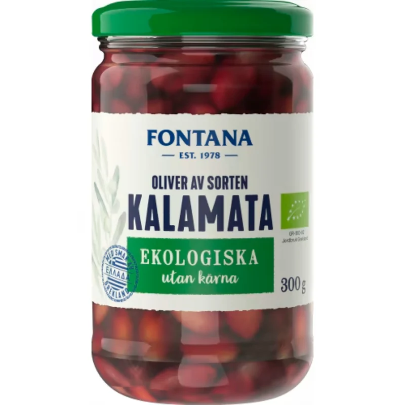 Fontana Kalamata Oliver Utan Kärnor - Pitted Kalamata Olives 300g