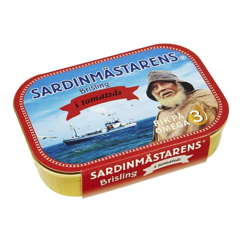 Sardinmästarens Brisling I tomasås - Sardins in tomato sauce 100g