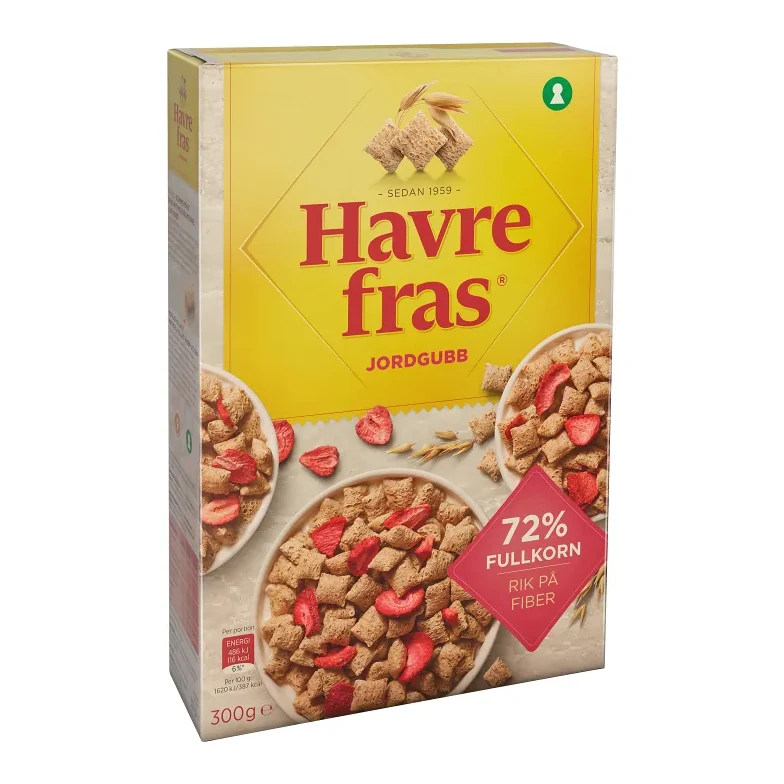 Quaker Havrefras Jordgubb - Oat Cereal Strawberry 300 g