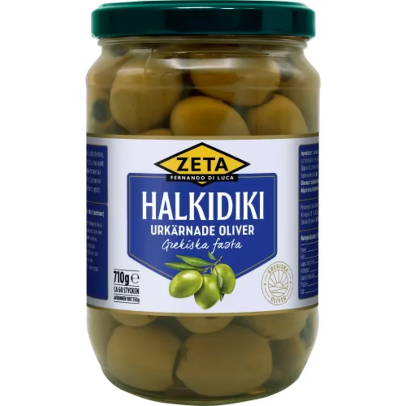 Zeta Halkidiki Urkärnade - Pitted Halkidiki Olives 710g