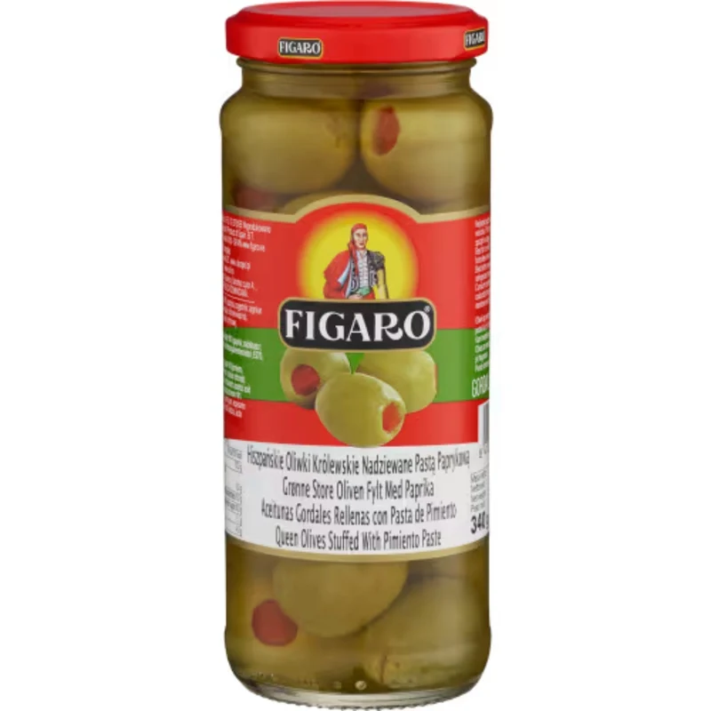 Figaro Oliver Jumbo med Pimiento Gröna - Large Green Olives with Pimientos 340g