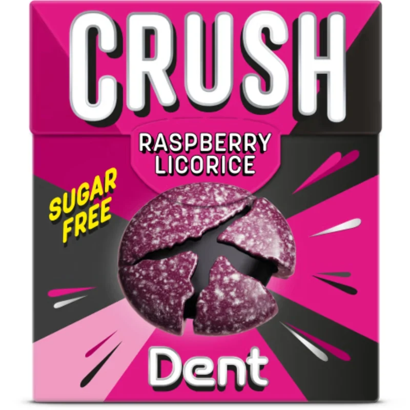 Dent Crush Raspberry/licorice - Sugar-Free Chewing Pastilles with Raspberry/Licorice flavour 25g