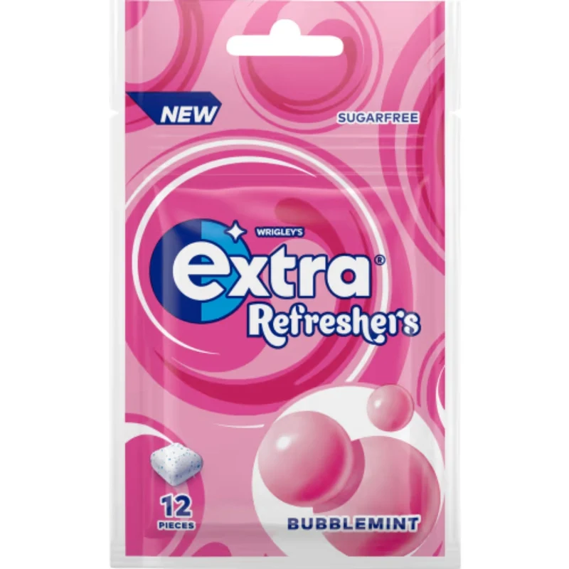 Wrigley's Extra Refresh Bubble Tuggummi - Bubble Gum-Flavored Sugar-Free Chewing Gum 26g