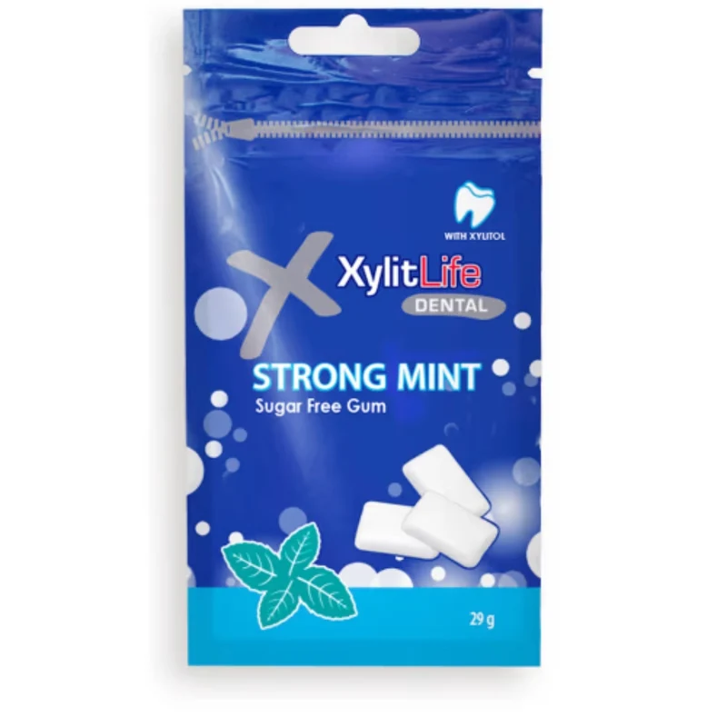 Xylitlife Tuggummi Strongmint - strong mint-flavored sugar-free chewing gum 29g