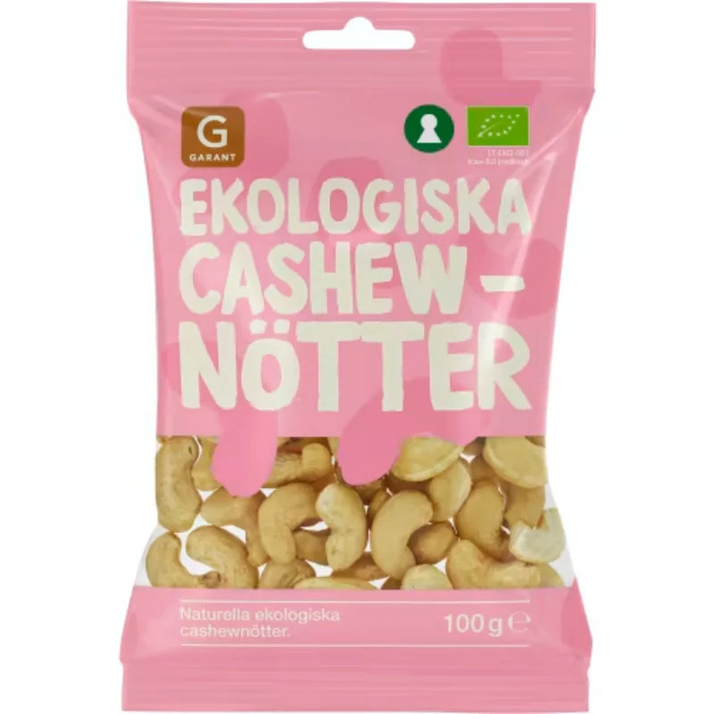 Garant Eko Cashewnötter Ekologiska - Natural Organic Cashew Nuts 100g