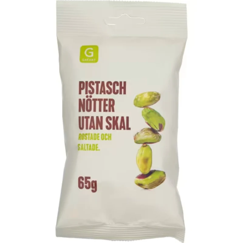 Garant Pistaschkärnor - Pistachio Nuts without Shell 65g