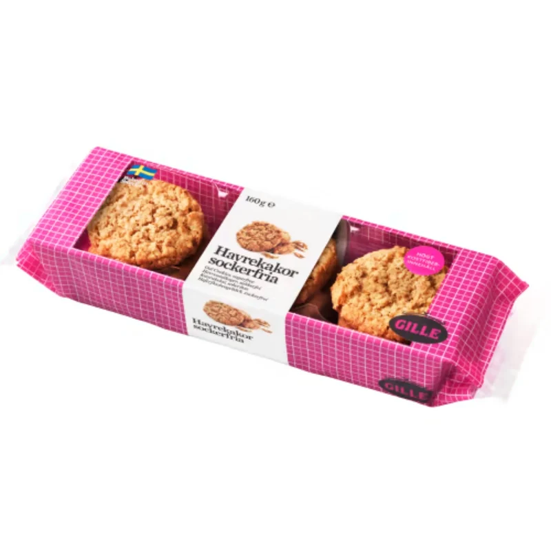 Gille Havrekakor Utan Vanligt Socker - Oat Cookies Without Regular Sugar 160g