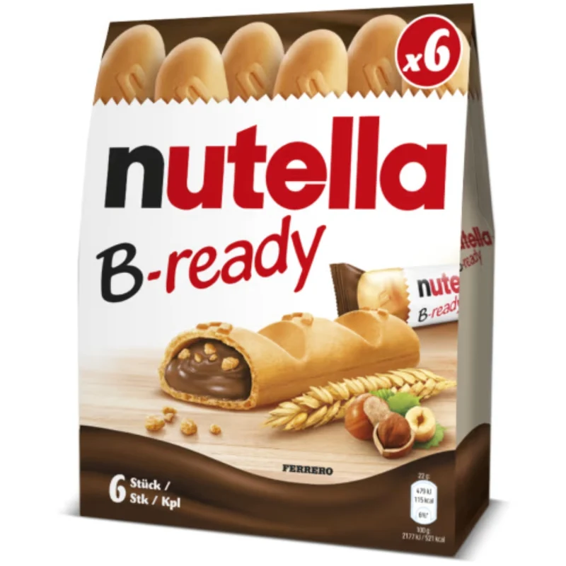 Nutella B-ready Nutella 6-pack - Crispy Wafer Shell filled with Creamy Nutella 132g