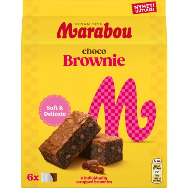 Marabou Choco Brownie Kaka - Milk Chocolate and Chunks of Chocolate 150g