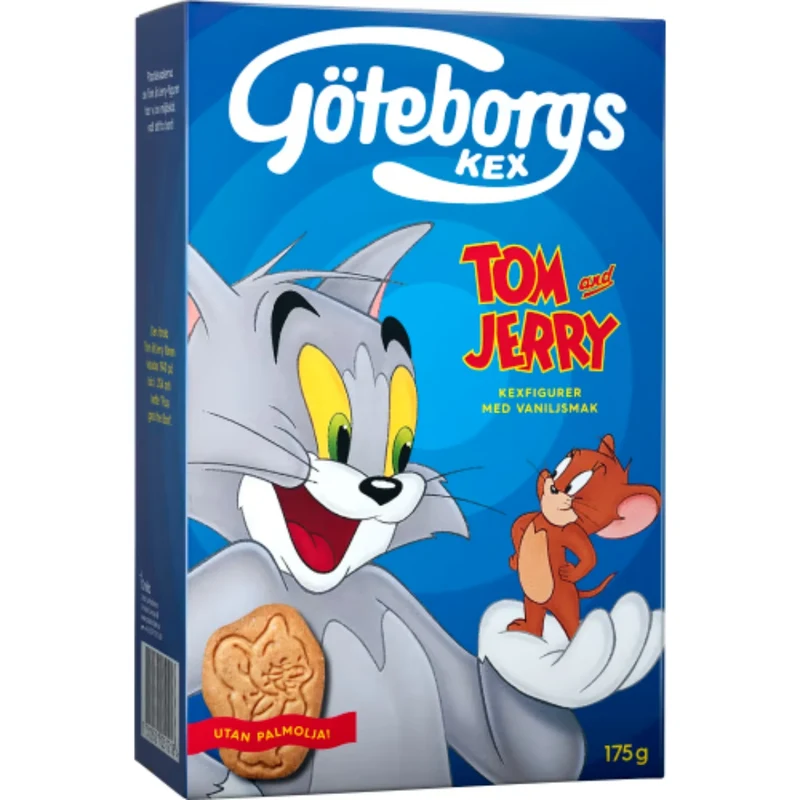 Tom & Jerry Kexfigurer med Vaniljsmak - Vanilla Biscuit Figures 175g