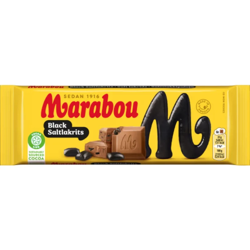 Marabou Black Saltlakrits - Milk Chocolate with Salty Liquorice 90g