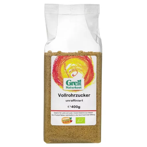 Økologiske Uraffineret Rørsukker - 400G - Grell Naturkost