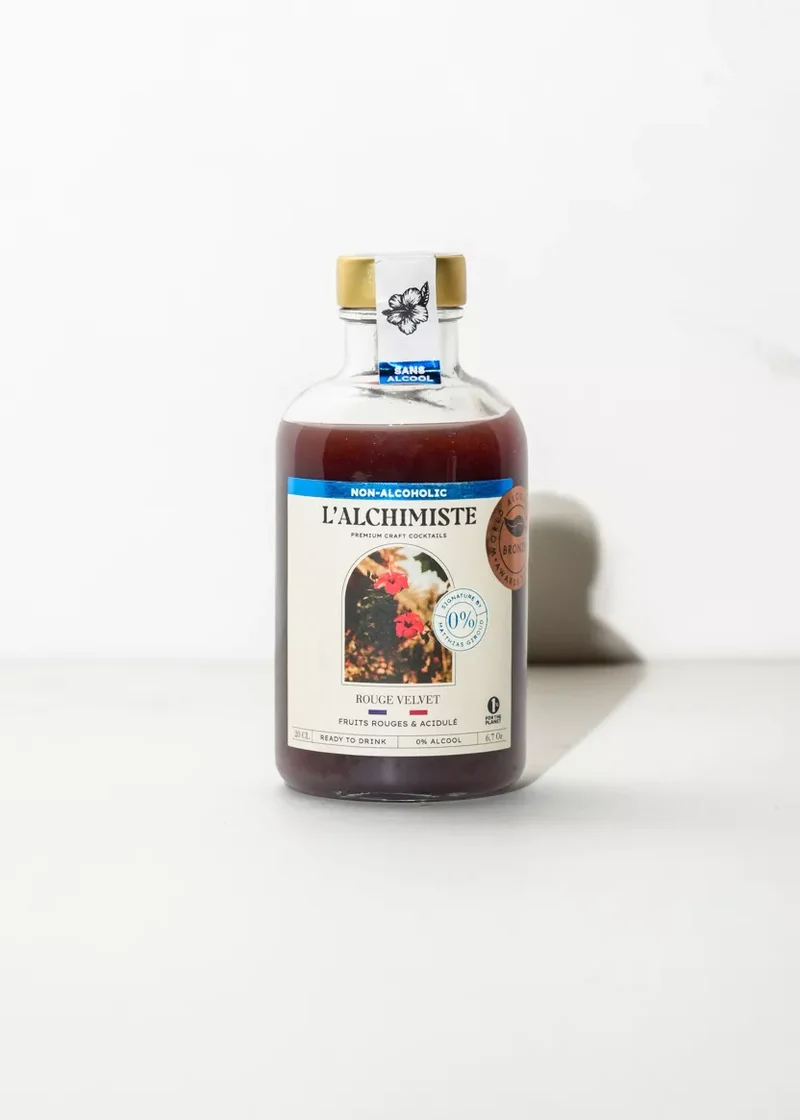 Cocktail acidulé Rouge Velvet 0,0% - L’Alchimiste by Matthias Giroud - 20 cl