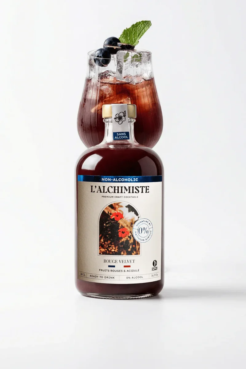 Cocktail acidulé Rouge Velvet 0,0% - L’Alchimiste by Matthias Giroud - 50 cl