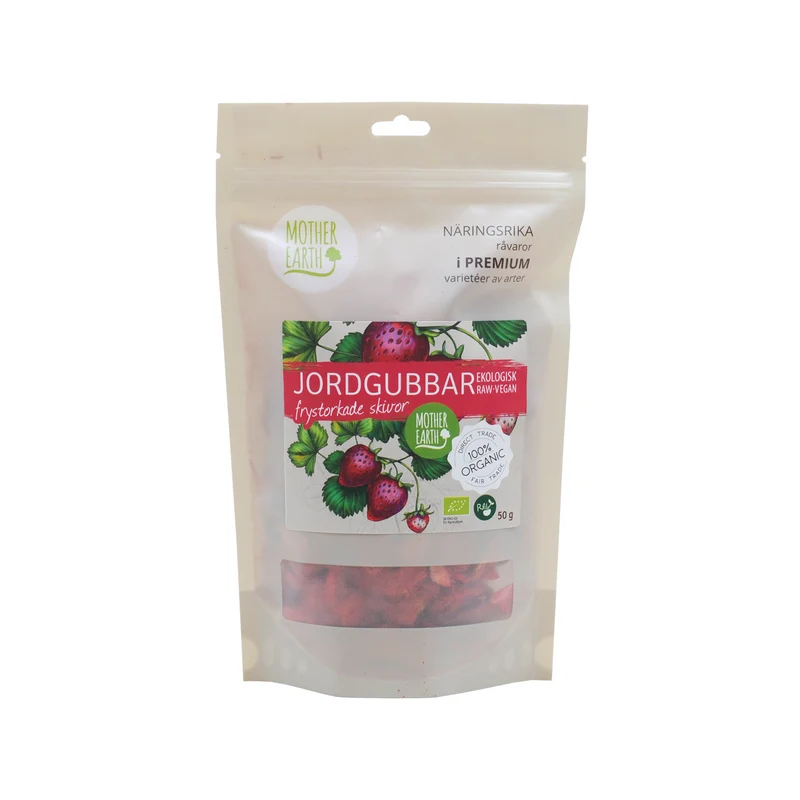 Jordgubbar Skivor Frystorkade, 50 g Eko