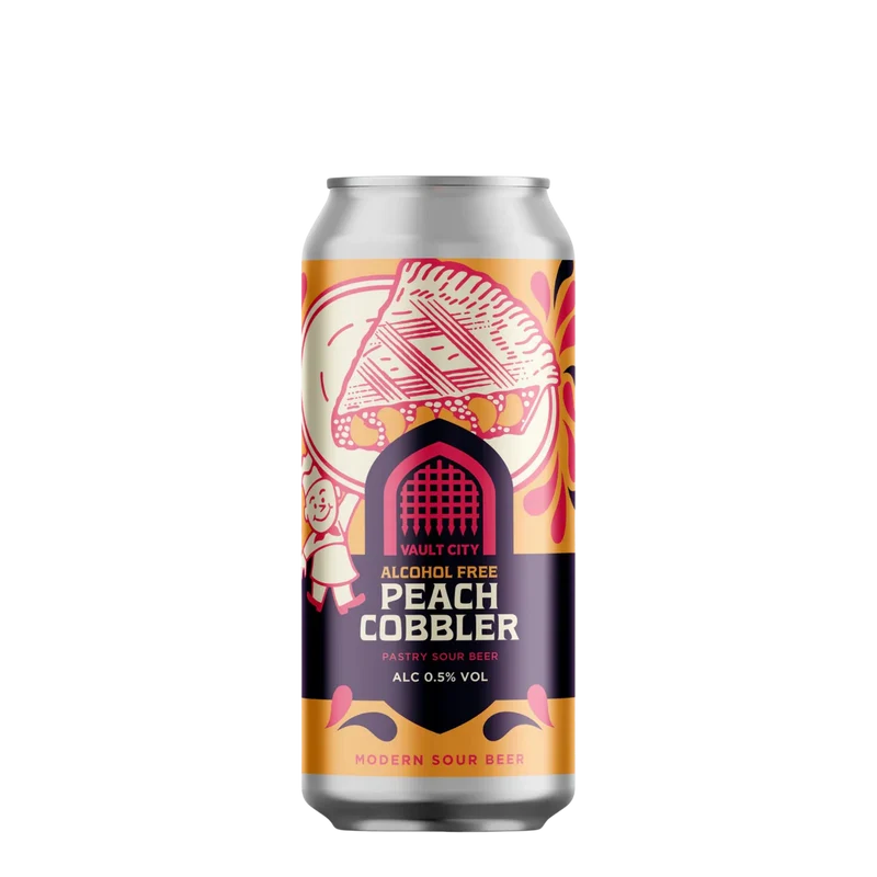Bière Peach Cobbler Pastry Sour - Vault City sans alcool 0,5%