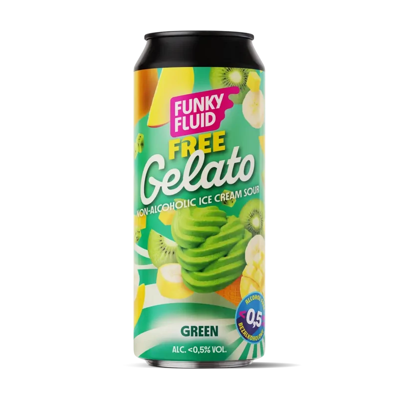 Bière Funky Fluid Free Gelato Green sans alcool 0,5%