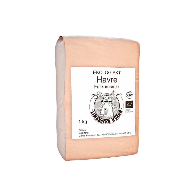 Havre Fullkornsmjöl, 1 kg Eko