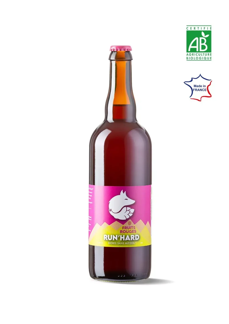 Bière fruits rouges RUN'HARD sans alcool 0,4% - 75 cl