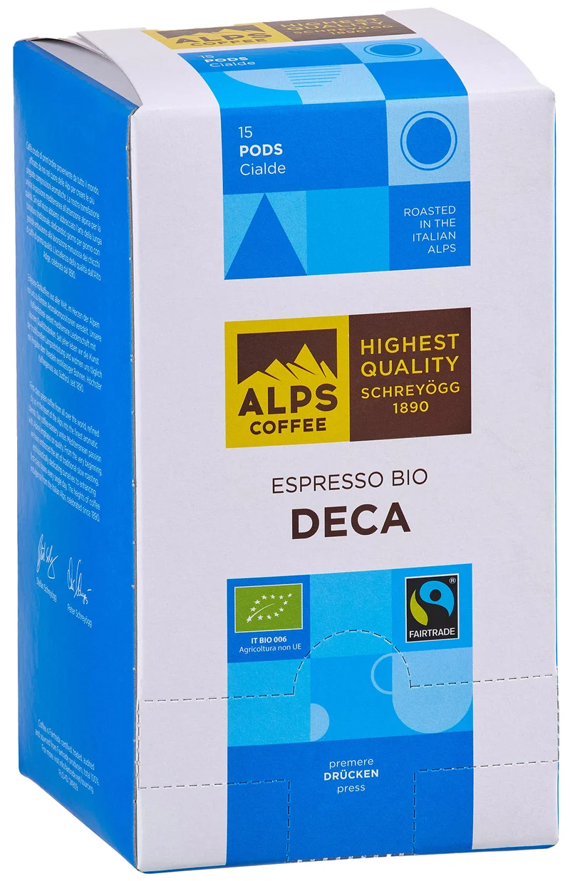 Alps Coffee Koffeinfria Ekologiska Pods