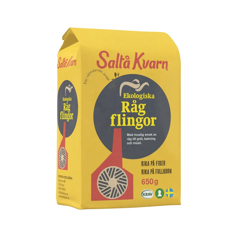 Rågflingor, 650 g Eko