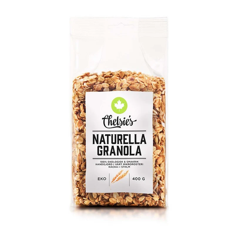 Chelsie's Organic Naturell Granola, 400 g Eko