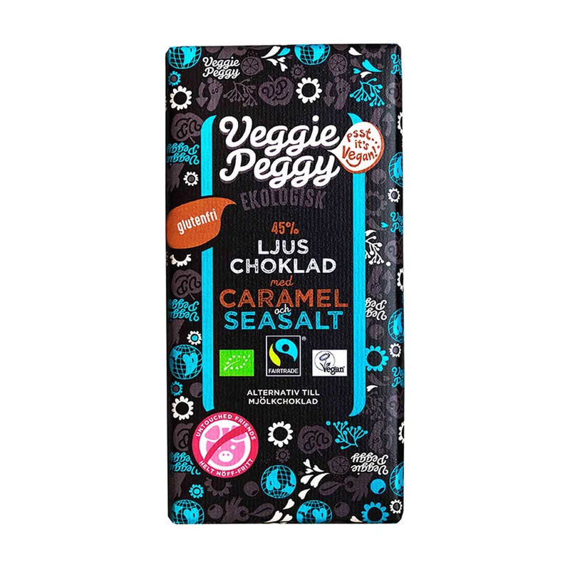Vegansk Ljus Choklad Caramel & Havssalt, 85 g Eko