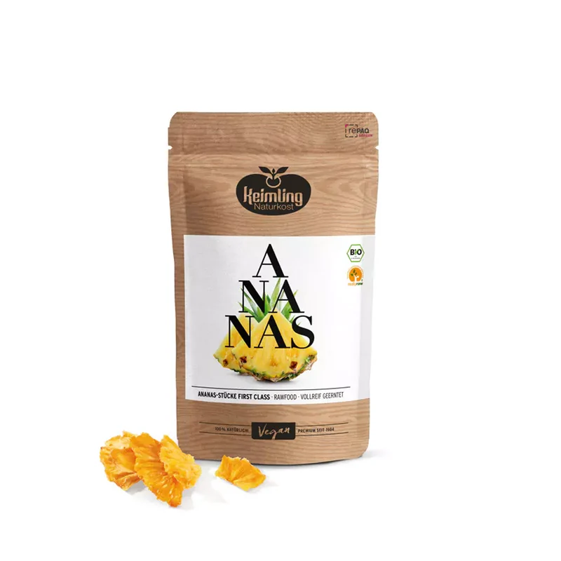 Torkade Ananasbitar, 250 g Eko