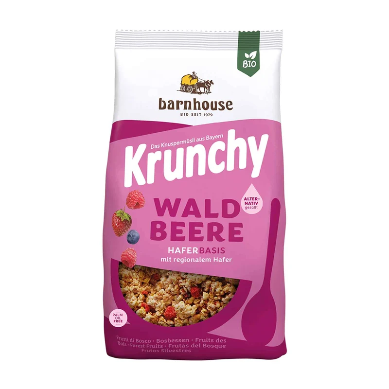 Krunchy Skogsbär Pur, 500 g Eko
