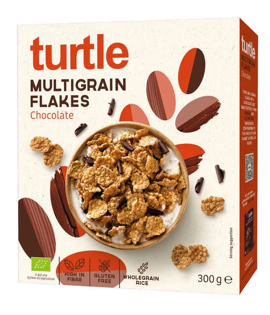 Økologiske Multigrain Flakes & Chocolate - 300G - Turtle