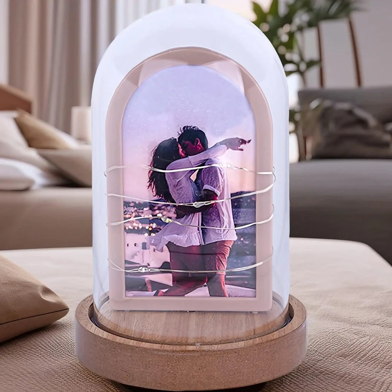 Trä Lykta Led Fotoram