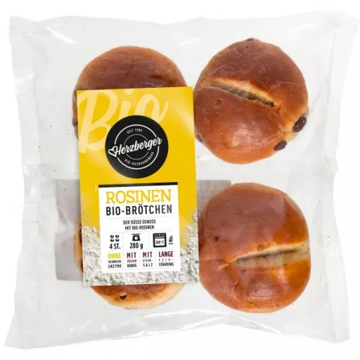 Økologiske Rosinboller - 280G - Herzberger Bäckerei