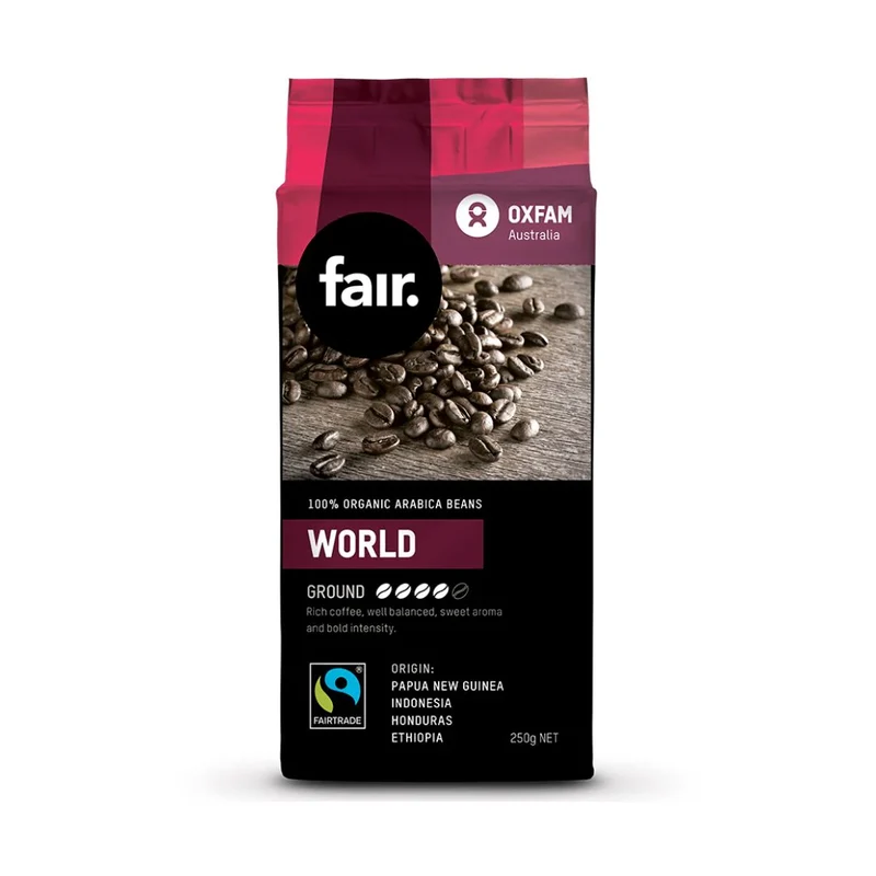 Oxfam fair World Blend Fairtrade Organic Ground Coffee - 250g