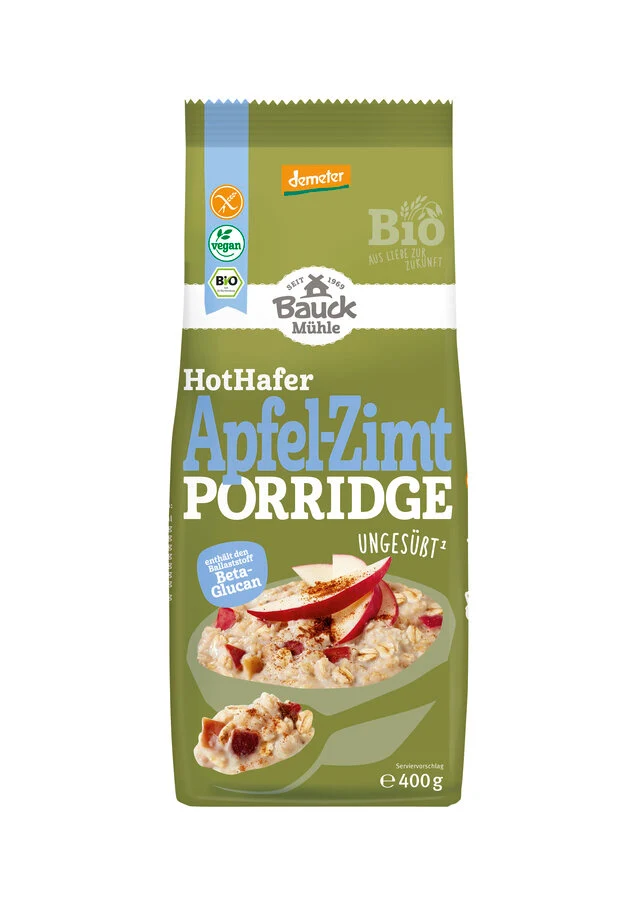 Biodynamisk Grødblanding Æble & Kanel - 400G - Bauck Mühle