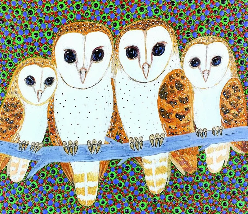 Greeting Card Single - Kathleen Buzzacott - Barn Owls