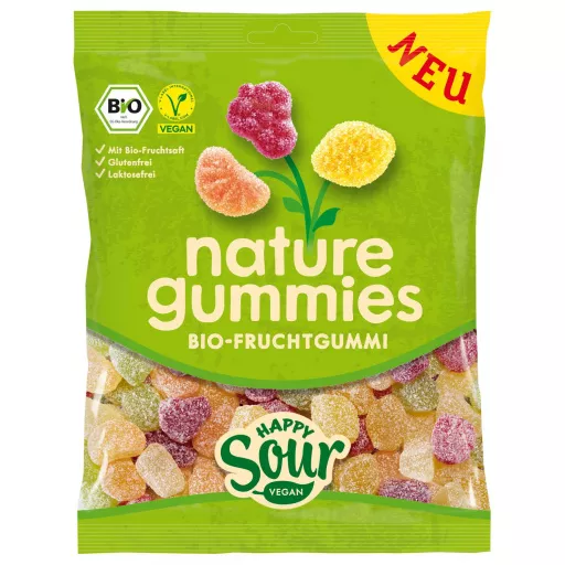 Økologiske Happy Sour Veganske Gummies - 120G - Nature Gummies
