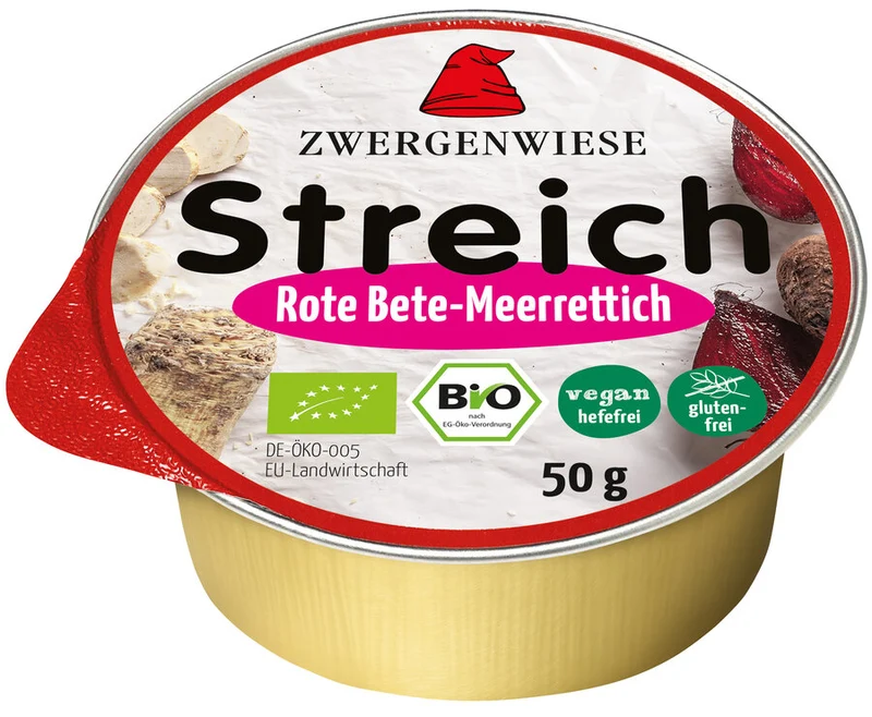 Økologisk Vegansk Smørrepålæg Mini - Rødbede & Peberrod - 50G - Zwergenwiese Streich