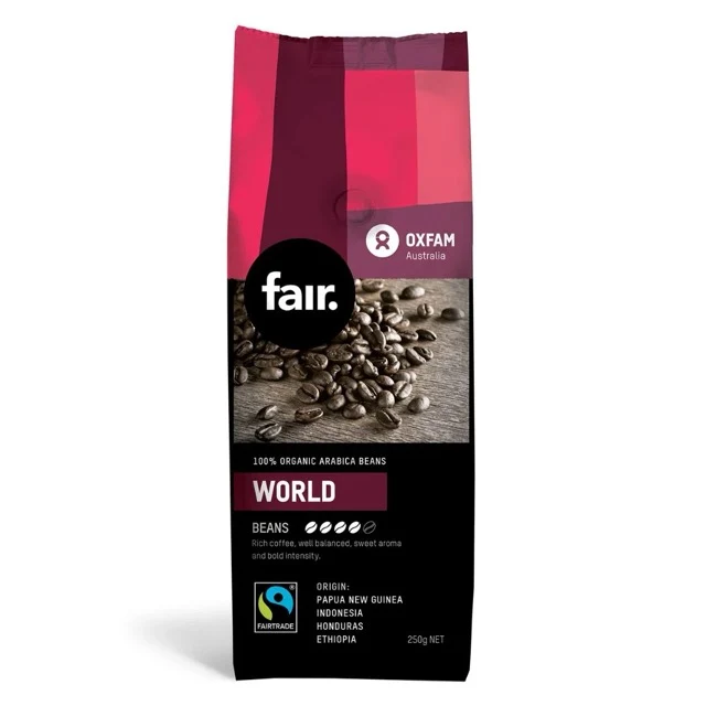 Oxfam Fair World Blend Fairtrade Organic Coffee - 1kg Beans