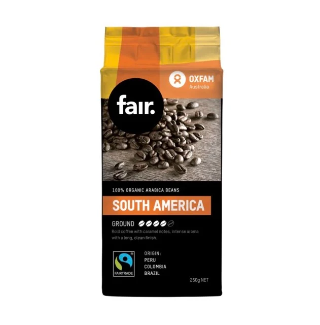 Oxfam Fair South America Fairtrade Organic Ground Coffee 250gm