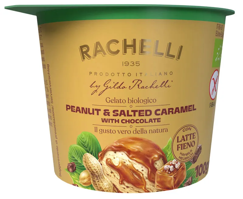 Biodynamisk Peanut & Salted Caramel Gelato - 125ML - Rachelli