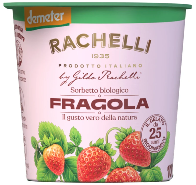 Biodynamisk Jordbær Sorbet - 125ML - Rachelli
