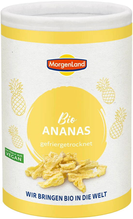 Økologisk Frysetørret Ananas - 45G - Morgenland